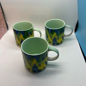 3 Athropologie Monogram Initial “W” Coffee or Tea Mug Trio